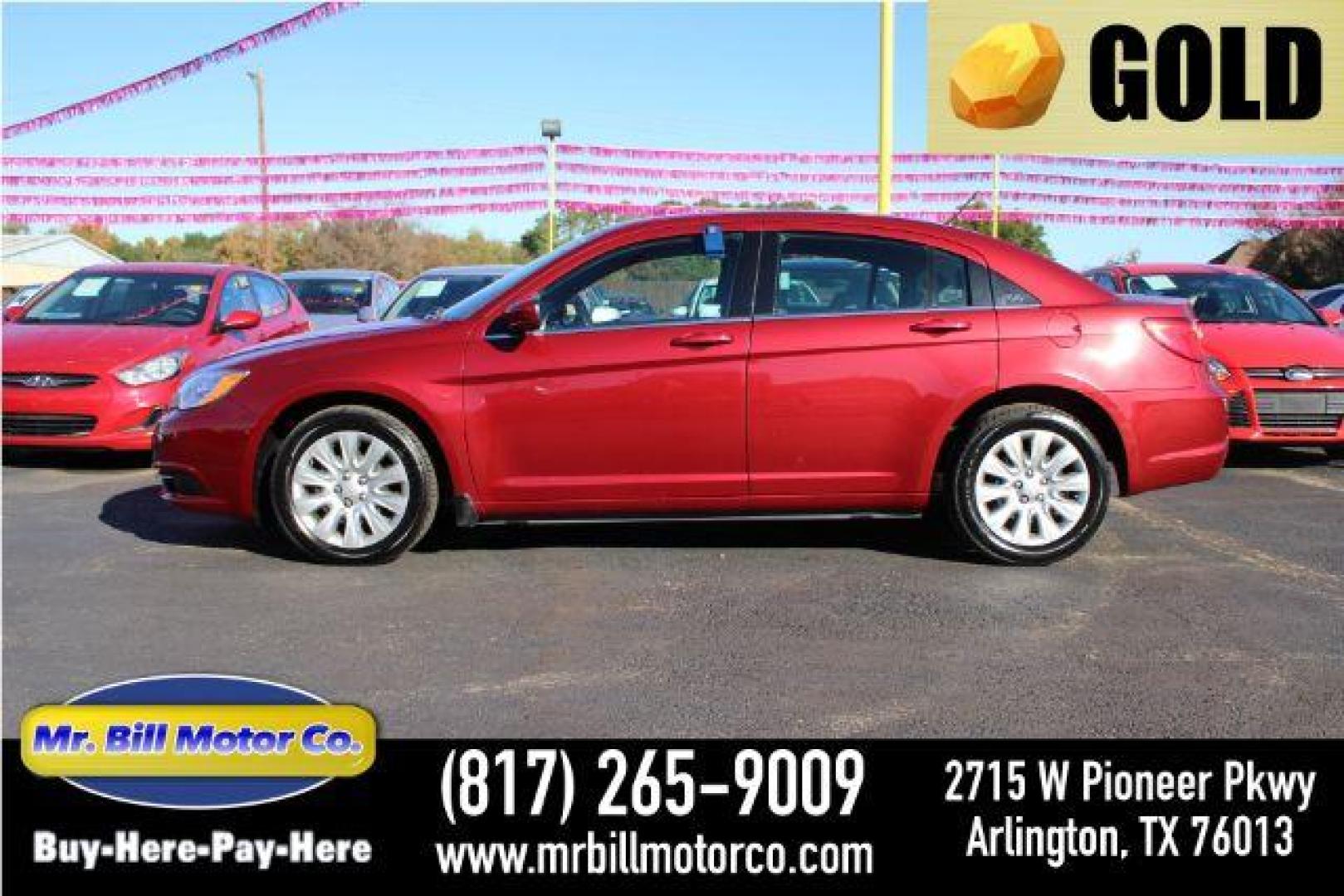 2014 Red Chrysler 200 LX (1C3CCBAB0EN) with an 2.4L L4 DOHC 16V engine, 6-Speed Automatic transmission, located at 2715 W Pioneer Pkwy, Arlington, TX, 76013, (817) 265-9009, 32.710262, -97.153236 - Photo#0