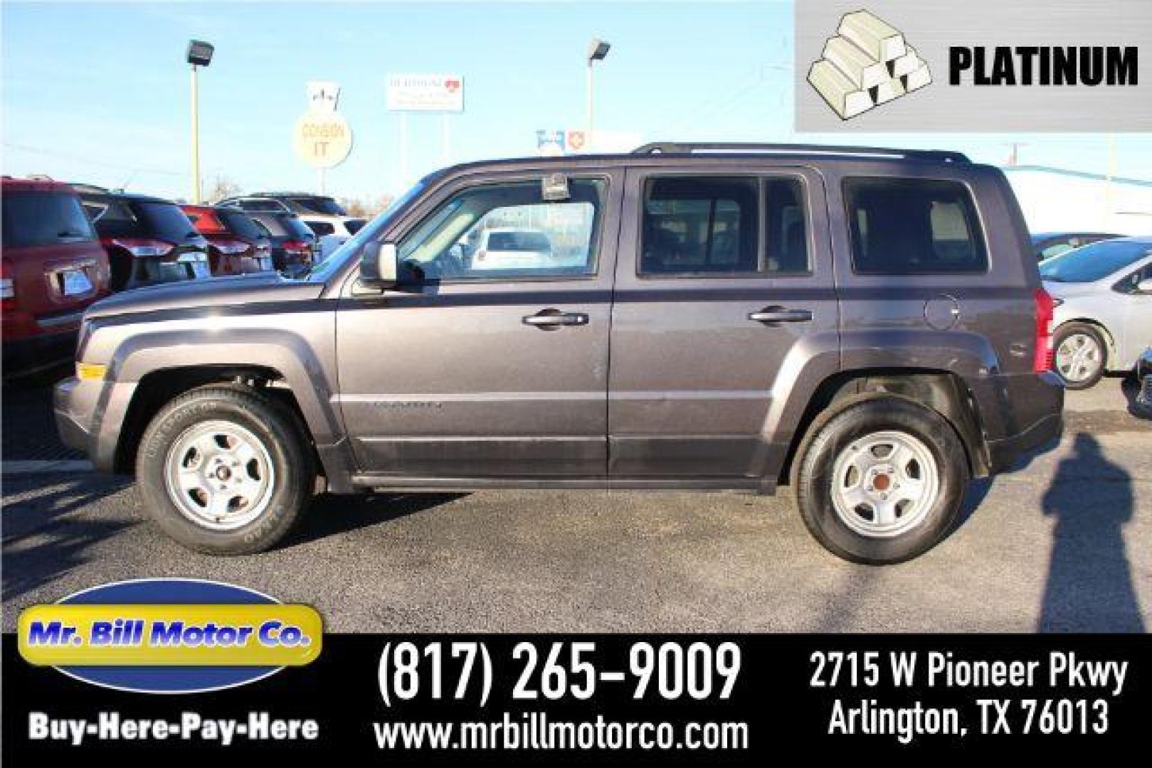 2016 Gray Jeep Patriot Sport 2WD (1C4NJPBB3GD) with an 2.4L L4 DOHC 16V engine, located at 2715 W Pioneer Pkwy, Arlington, TX, 76013, (817) 265-9009, 32.710262, -97.153236 - Photo#0