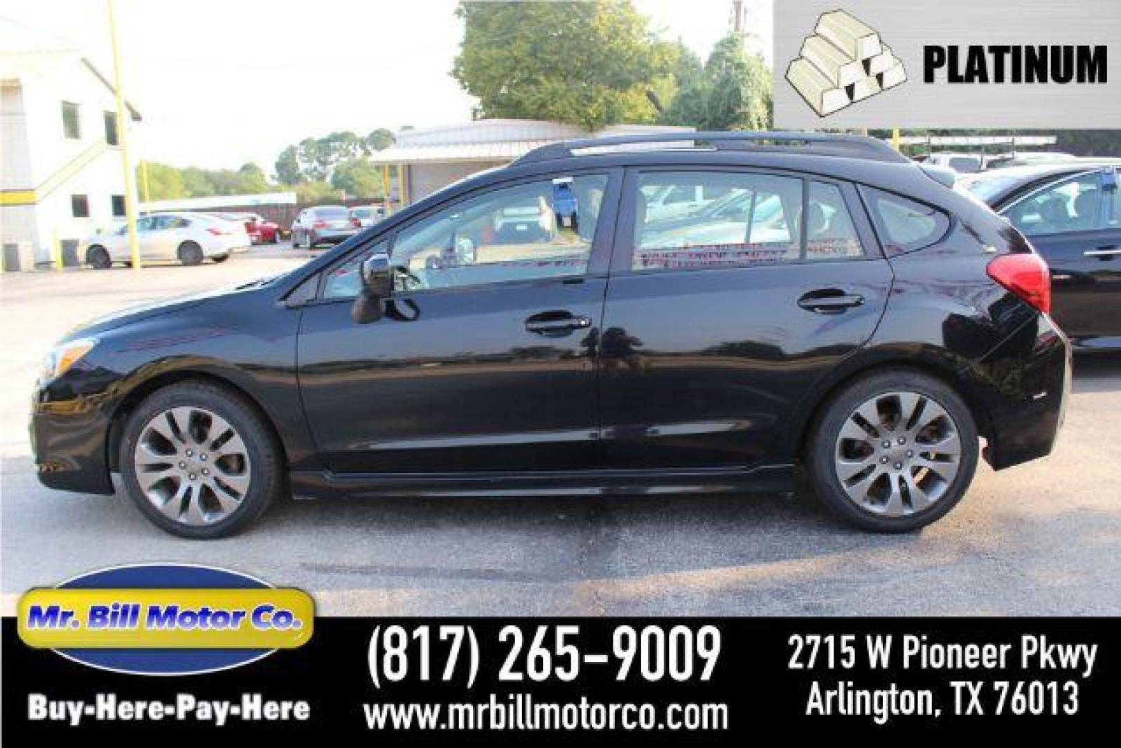 2014 BLACK Subaru Impreza 2.0i Sport Premium (JF1GPAL65E8) with an 2.0L H4 DOHC 16V engine, Continuously Variabl transmission, located at 2715 W Pioneer Pkwy, Arlington, TX, 76013, (817) 265-9009, 32.710262, -97.153236 - Photo#0