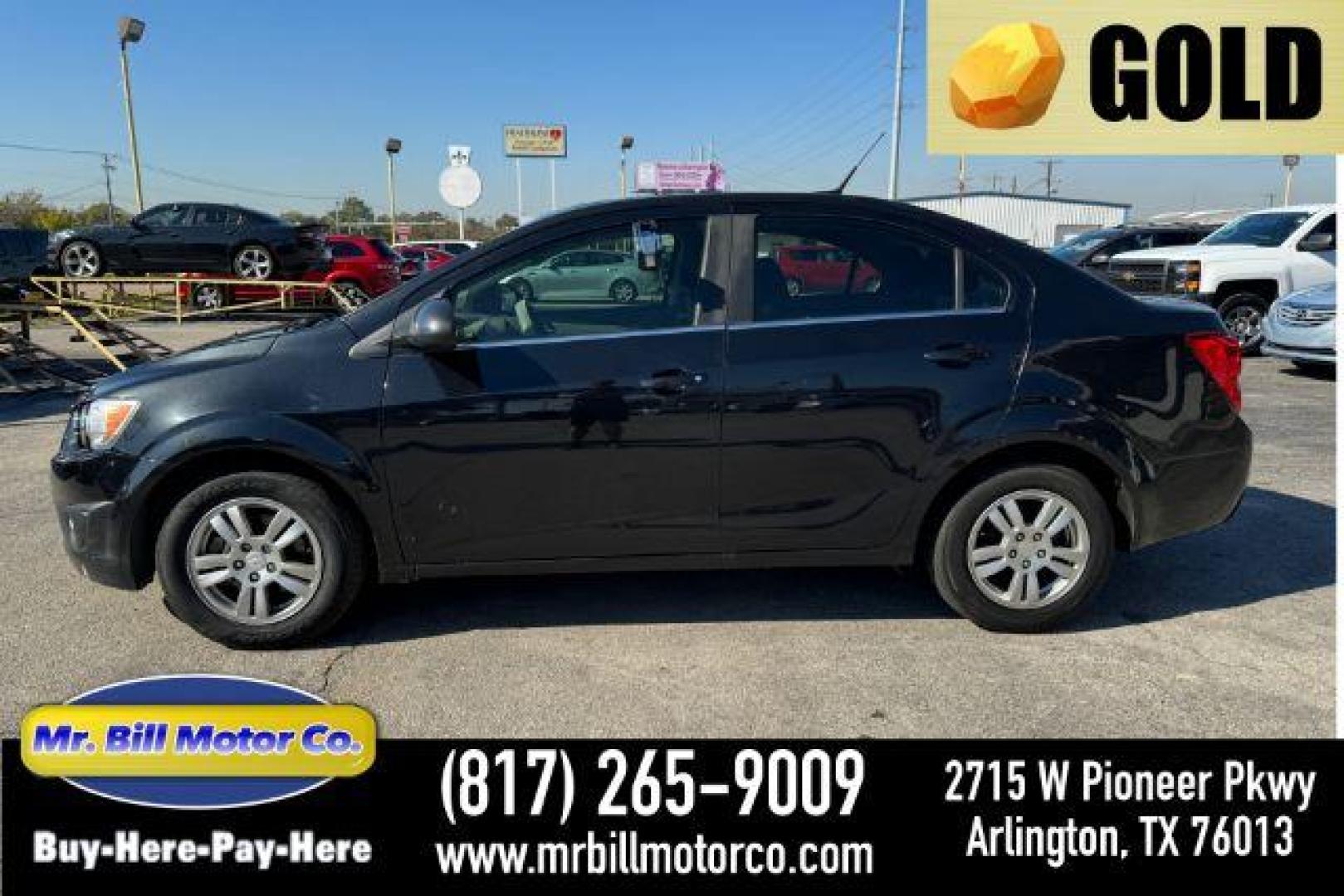 2013 BLACK Chevrolet Sonic LT Auto Sedan (1G1JC5SB1D4) with an 1.4L L4 DOHC 24V TUR engine, 6-Speed Automatic transmission, located at 2715 W Pioneer Pkwy, Arlington, TX, 76013, (817) 265-9009, 32.710262, -97.153236 - Photo#0