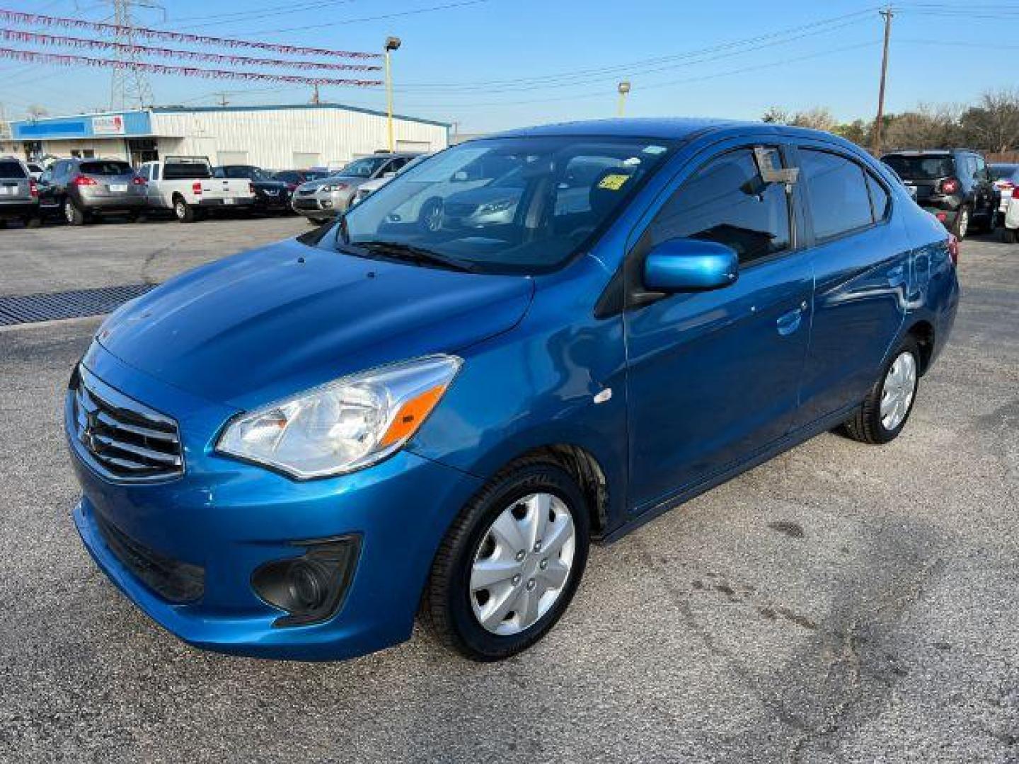 2019 BLUE Mitsubishi Mirage G4 ES CVT (ML32F3FJ6KH) with an 1.2L L3 DOHC engine, Continuously Variabl transmission, located at 2715 W Pioneer Pkwy, Arlington, TX, 76013, (817) 265-9009, 32.710262, -97.153236 - Photo#2