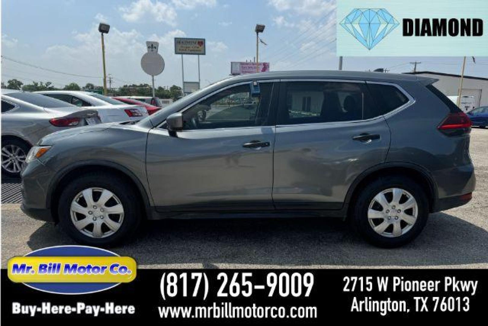 2019 GRAY Nissan Rogue S 2WD (JN8AT2MT7KW) with an 2.5L L4 DOHC 16V engine, Continuously Variabl transmission, located at 2715 W Pioneer Pkwy, Arlington, TX, 76013, (817) 265-9009, 32.710262, -97.153236 - Photo#0