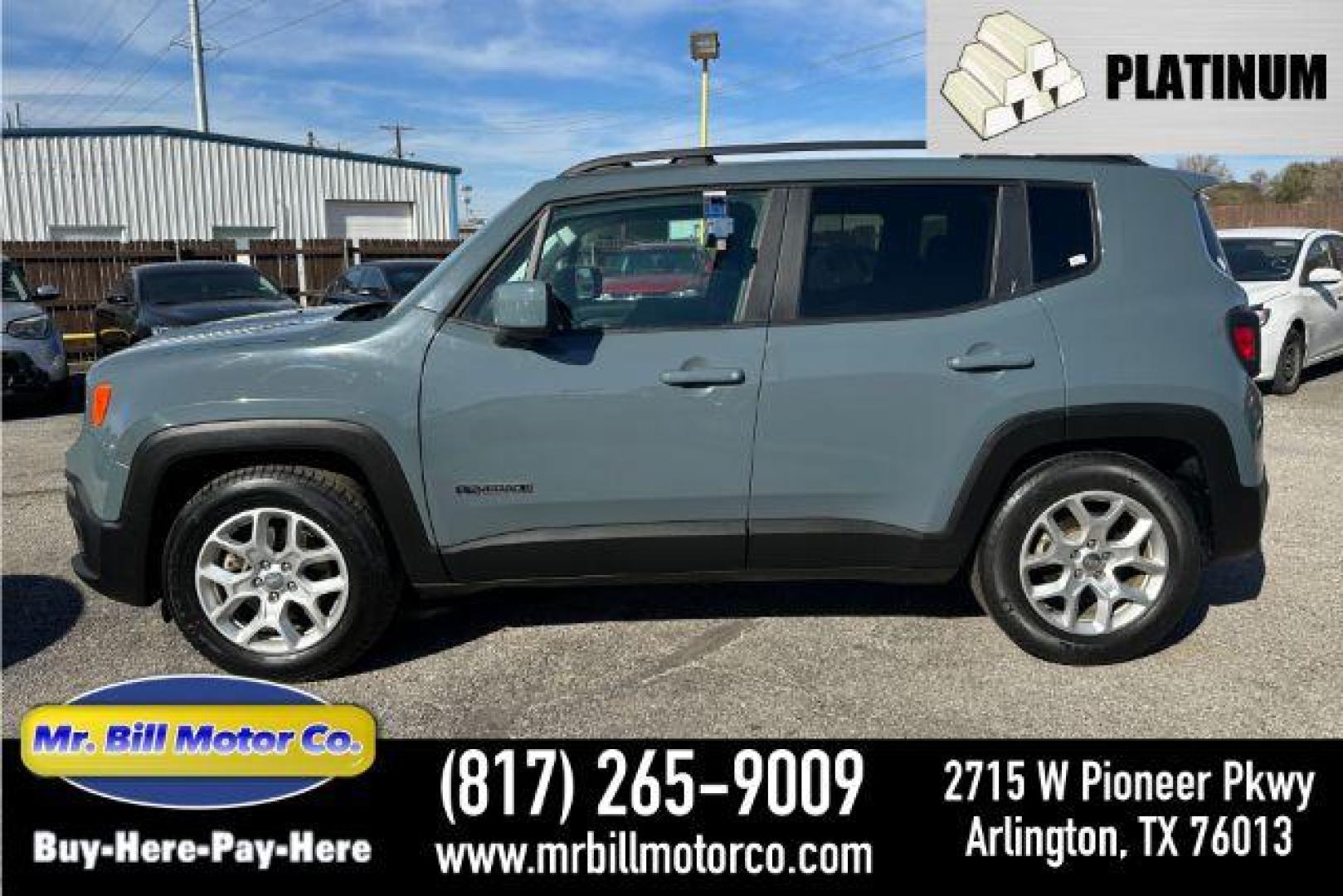 2017 GRAY Jeep Renegade Latitude FWD (ZACCJABB6HP) with an 2.4L L4 DOHC 16V engine, 6-Speed Manual transmission, located at 2715 W Pioneer Pkwy, Arlington, TX, 76013, (817) 265-9009, 32.710262, -97.153236 - Photo#0