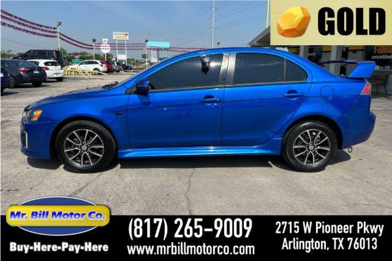 2017 BLUE Mitsubishi Lancer ES CVT (JA32U2FU2HU) with an 2.0L L4 SOHC 16V engine, Continuously Variabl transmission, located at 2715 W Pioneer Pkwy, Arlington, TX, 76013, (817) 265-9009, 32.710262, -97.153236 - Photo#0