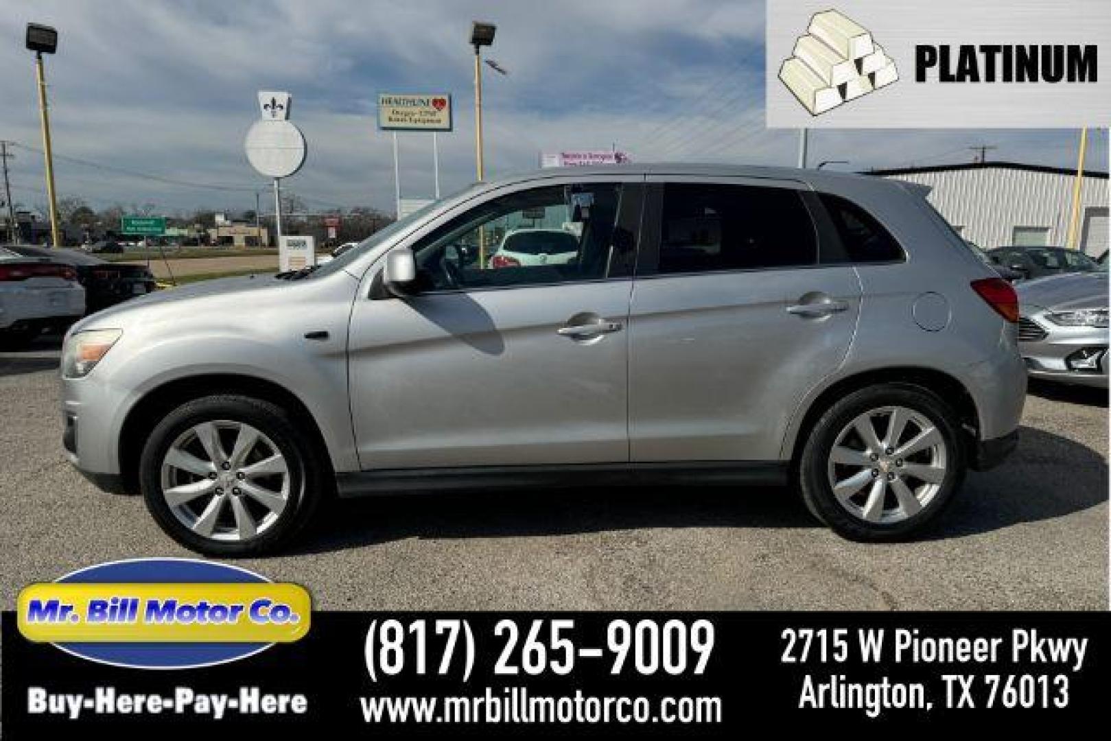 2013 SILVER Mitsubishi Outlander Sport SE 2WD (4A4AP4AU7DE) with an 2.0L L4 DOHC 16V engine, Continuously Variabl transmission, located at 2715 W Pioneer Pkwy, Arlington, TX, 76013, (817) 265-9009, 32.710262, -97.153236 - Photo#0