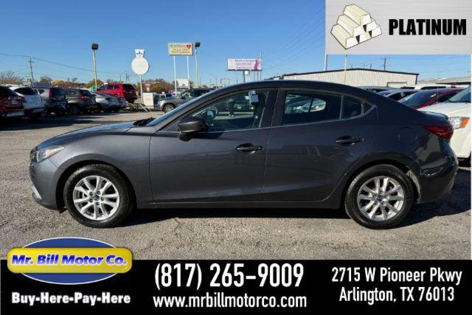 2014 GRAY Mazda MAZDA3 i Touring AT 4-Door (3MZBM1V74EM) with an 2.0L L4 DOHC 16V engine, 6-Speed Automatic transmission, located at 2715 W Pioneer Pkwy, Arlington, TX, 76013, (817) 265-9009, 32.710262, -97.153236 - Photo#0