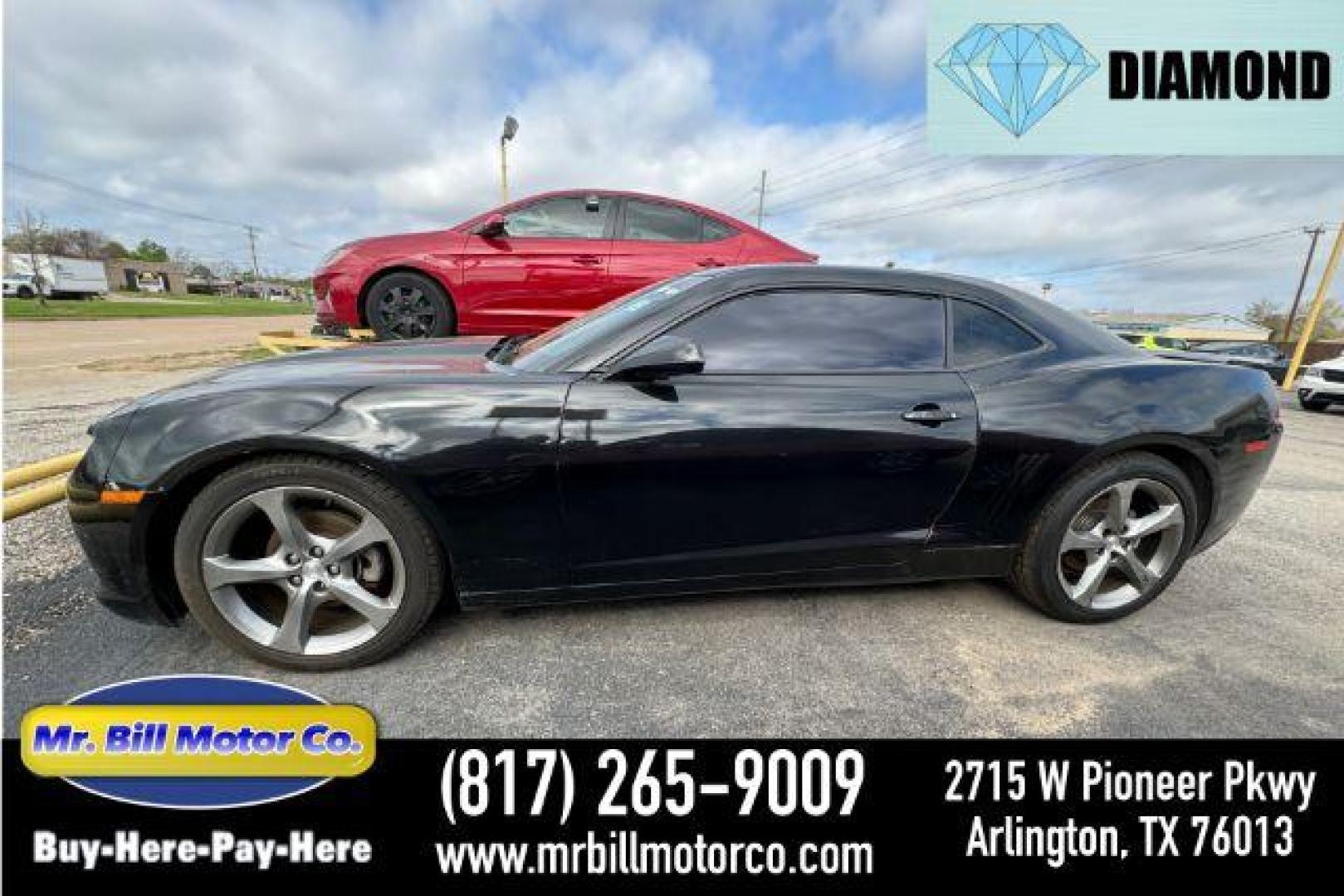 2014 BLACK Chevrolet Camaro Coupe 1LT (2G1FB1E36E9) with an 3.6L V6 DOHC 24V FFV engine, 6-Speed Automatic transmission, located at 2715 W Pioneer Pkwy, Arlington, TX, 76013, (817) 265-9009, 32.710262, -97.153236 - Photo#0