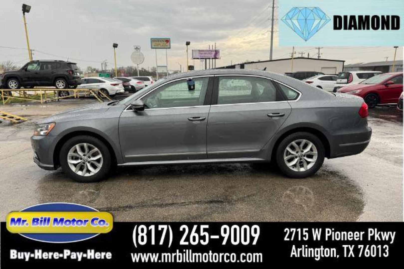 2016 GREY Volkswagen Passat S 6A (1VWAS7A30GC) with an 1.8L L4 TURBO DIESEL engine, 6-Speed Automatic transmission, located at 2715 W Pioneer Pkwy, Arlington, TX, 76013, (817) 265-9009, 32.710262, -97.153236 - Photo#0