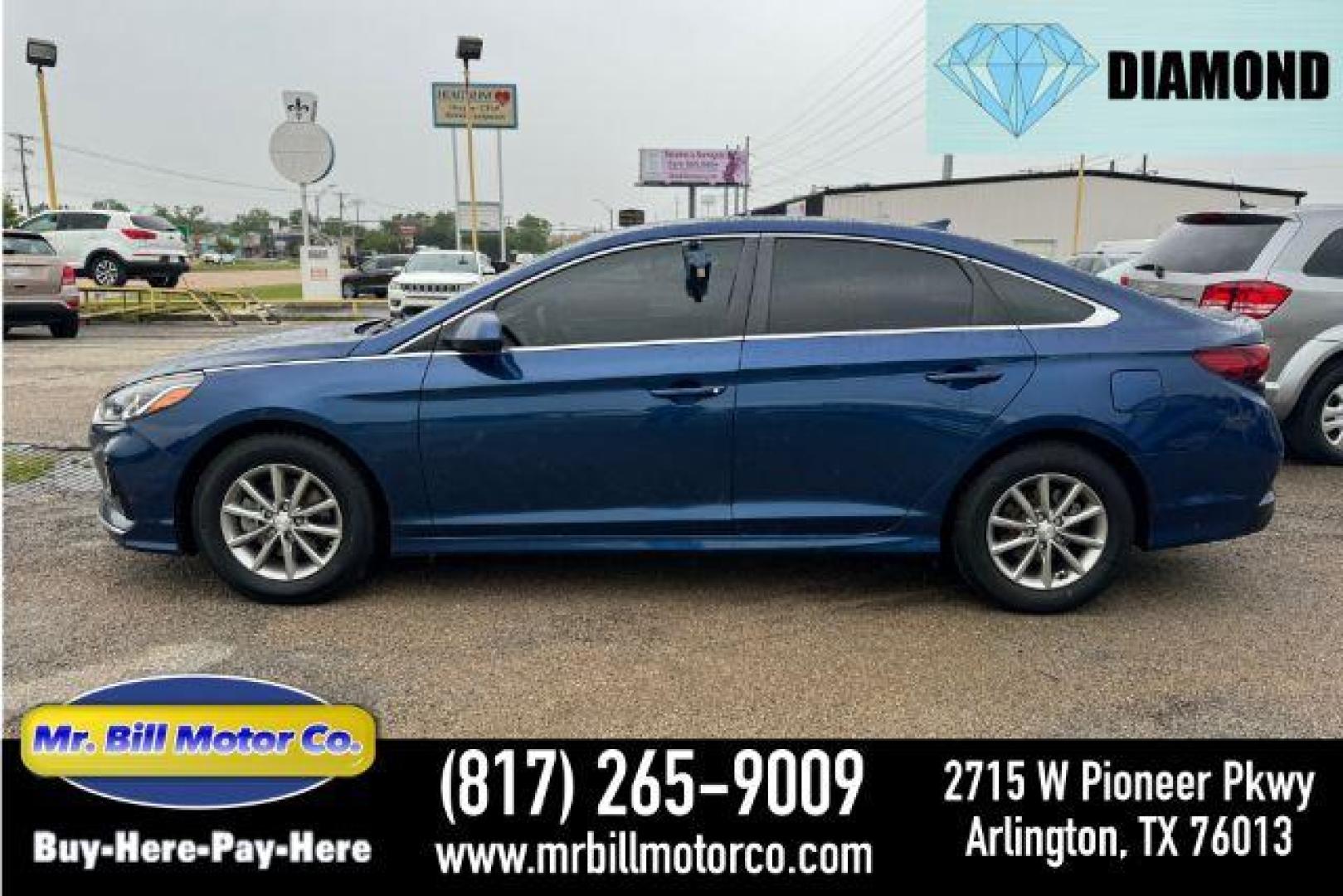 2019 BLUE Hyundai Sonata SE (5NPE24AF6KH) with an 2.4L L4 DOHC 16V engine, 7-Speed Automatic transmission, located at 2715 W Pioneer Pkwy, Arlington, TX, 76013, (817) 265-9009, 32.710262, -97.153236 - Photo#0