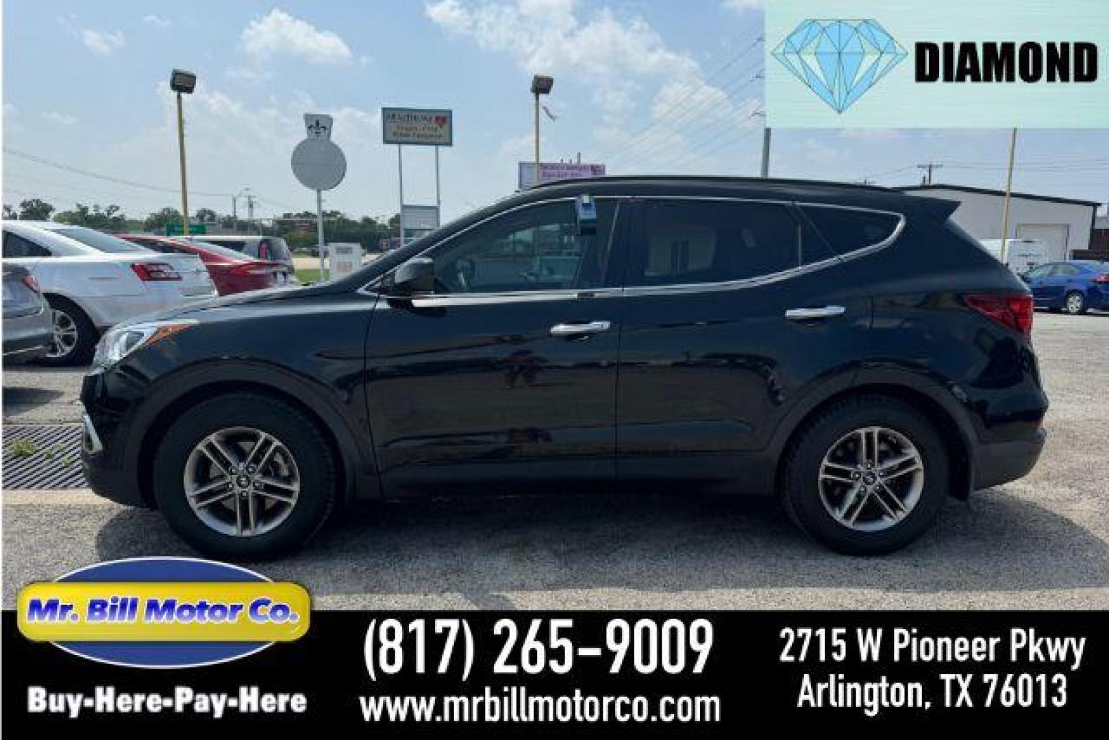 2017 BLACK Hyundai Santa Fe Sport 2.4 FWD (5XYZU3LB7HG) with an 2.4L L4 DOHC 16V engine, 6-Speed Automatic transmission, located at 2715 W Pioneer Pkwy, Arlington, TX, 76013, (817) 265-9009, 32.710262, -97.153236 - Photo#0