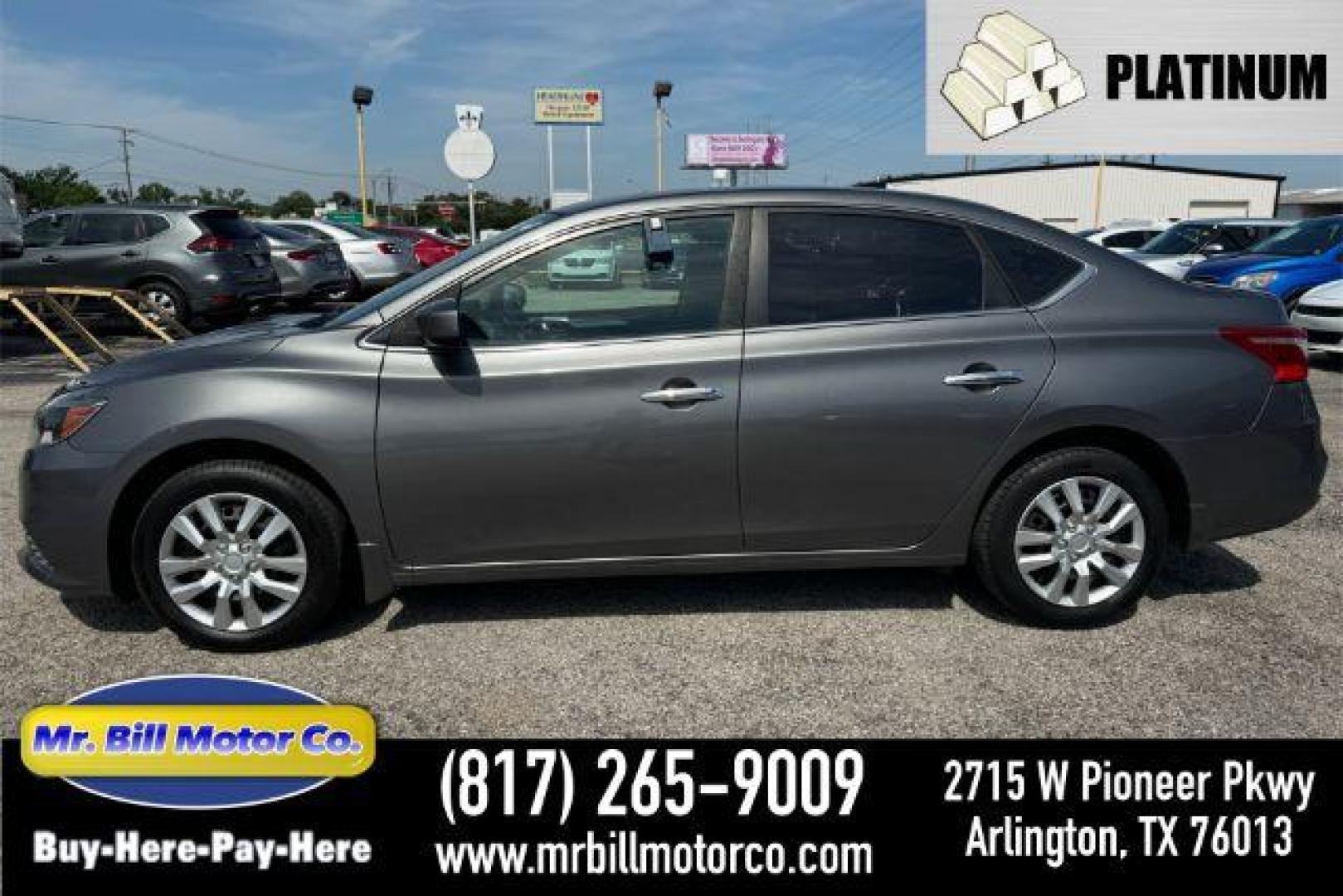 2017 GRAY Nissan Sentra S (3N1AB7AP4HY) , located at 2715 W Pioneer Pkwy, Arlington, TX, 76013, (817) 265-9009, 32.710262, -97.153236 - Photo#0