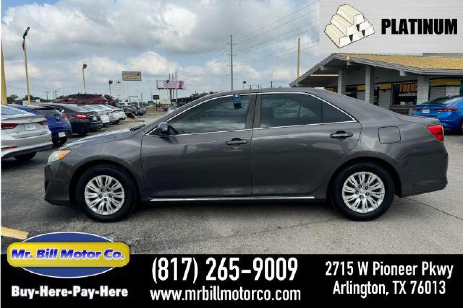 2012 GRAY Toyota Camry LE (4T4BF1FK5CR) with an 2.5L L4 DOHC 16V engine, 6-Speed Automatic transmission, located at 2715 W Pioneer Pkwy, Arlington, TX, 76013, (817) 265-9009, 32.710262, -97.153236 - Photo#0