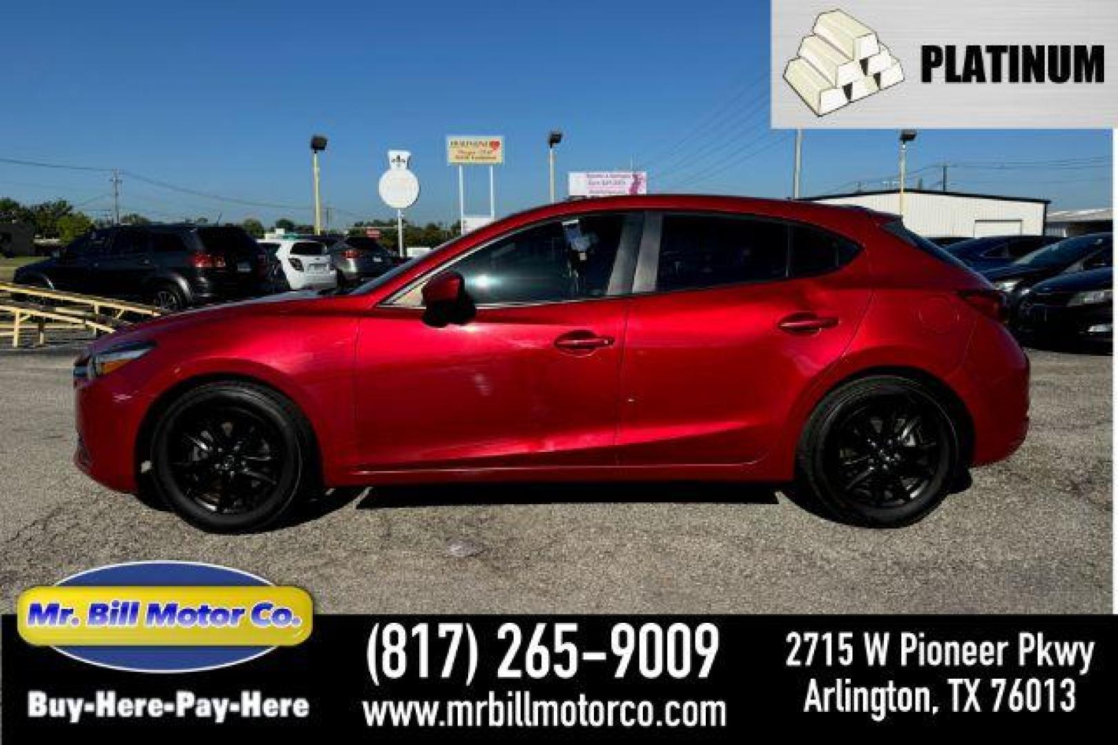 2017 RED Mazda MAZDA3 i Sport AT 5-Door (3MZBN1K75HM) with an 2.0L L4 DOHC 16V engine, 6-Speed Automatic transmission, located at 2715 W Pioneer Pkwy, Arlington, TX, 76013, (817) 265-9009, 32.710262, -97.153236 - Photo#0