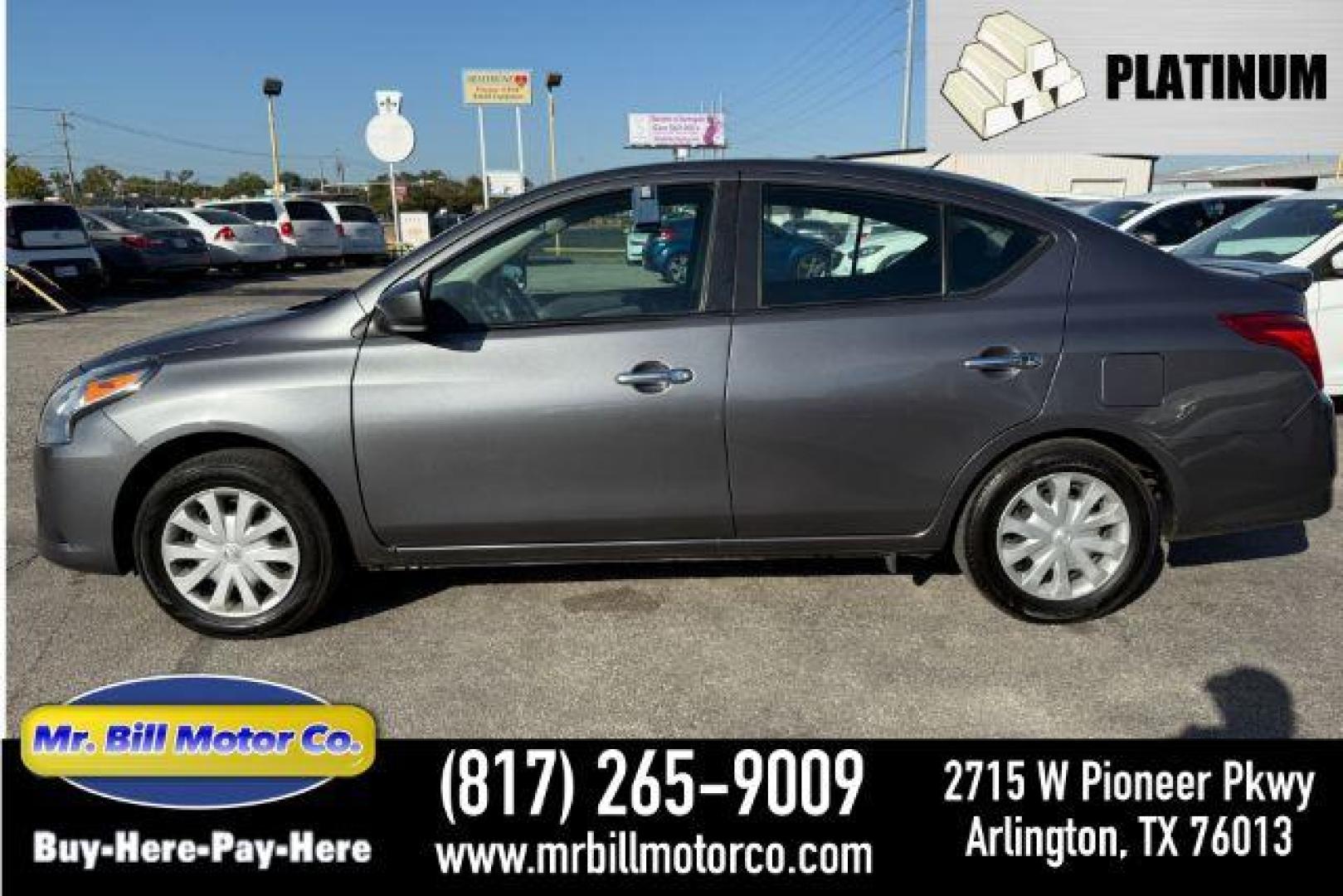 2019 GRAY Nissan Versa 1.6 SV Sedan (3N1CN7AP7KL) with an 1.6L L4 DOHC 16V engine, Continuously Variable Transmission transmission, located at 2715 W Pioneer Pkwy, Arlington, TX, 76013, (817) 265-9009, 32.710262, -97.153236 - Photo#0