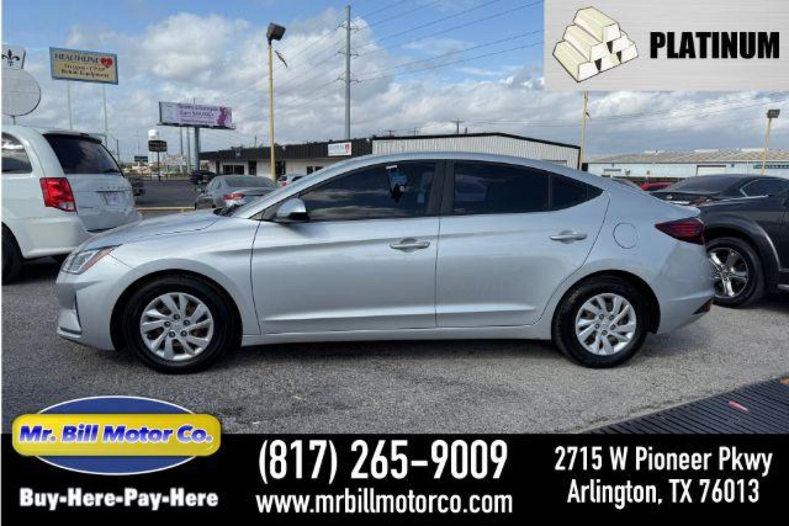 2019 SILVER Hyundai Elantra SE 6AT (5NPD74LFXKH) with an 1.8L L4 DOHC 16V engine, 6-Speed Automatic transmission, located at 2715 W Pioneer Pkwy, Arlington, TX, 76013, (817) 265-9009, 32.710262, -97.153236 - Photo#0