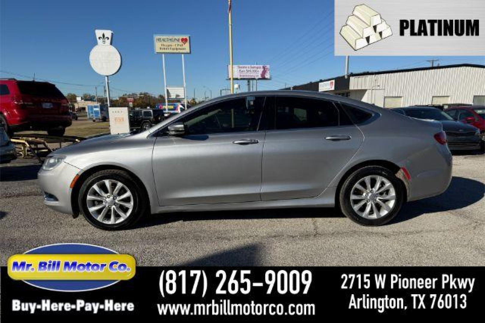 2015 SILVER Chrysler 200 C (1C3CCCCB1FN) with an 2.4L L4 DOHC 16V engine, 9-Speed Automatic transmission, located at 2715 W Pioneer Pkwy, Arlington, TX, 76013, (817) 265-9009, 32.710262, -97.153236 - Photo#0