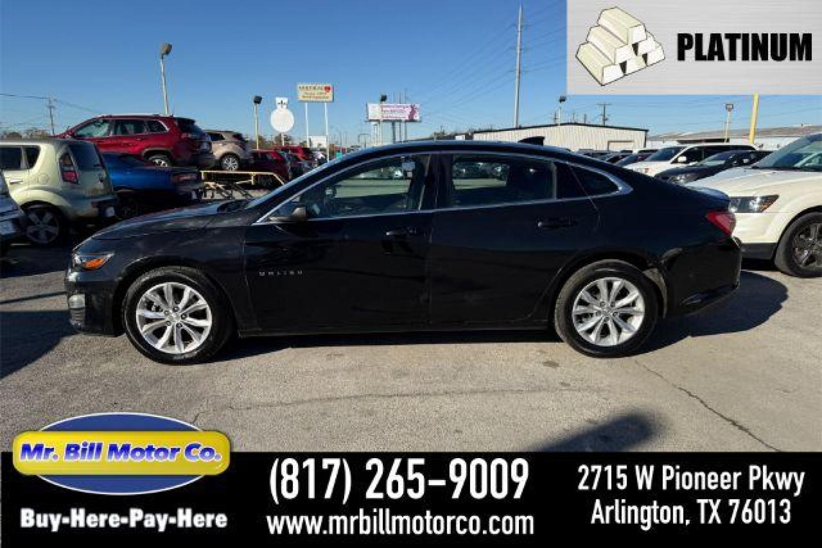 2019 BLACK Chevrolet Malibu LT (1G1ZD5ST3KF) with an 1.5L L4 DOHC 16V engine, 6-Speed Automatic transmission, located at 2715 W Pioneer Pkwy, Arlington, TX, 76013, (817) 265-9009, 32.710262, -97.153236 - Photo#0