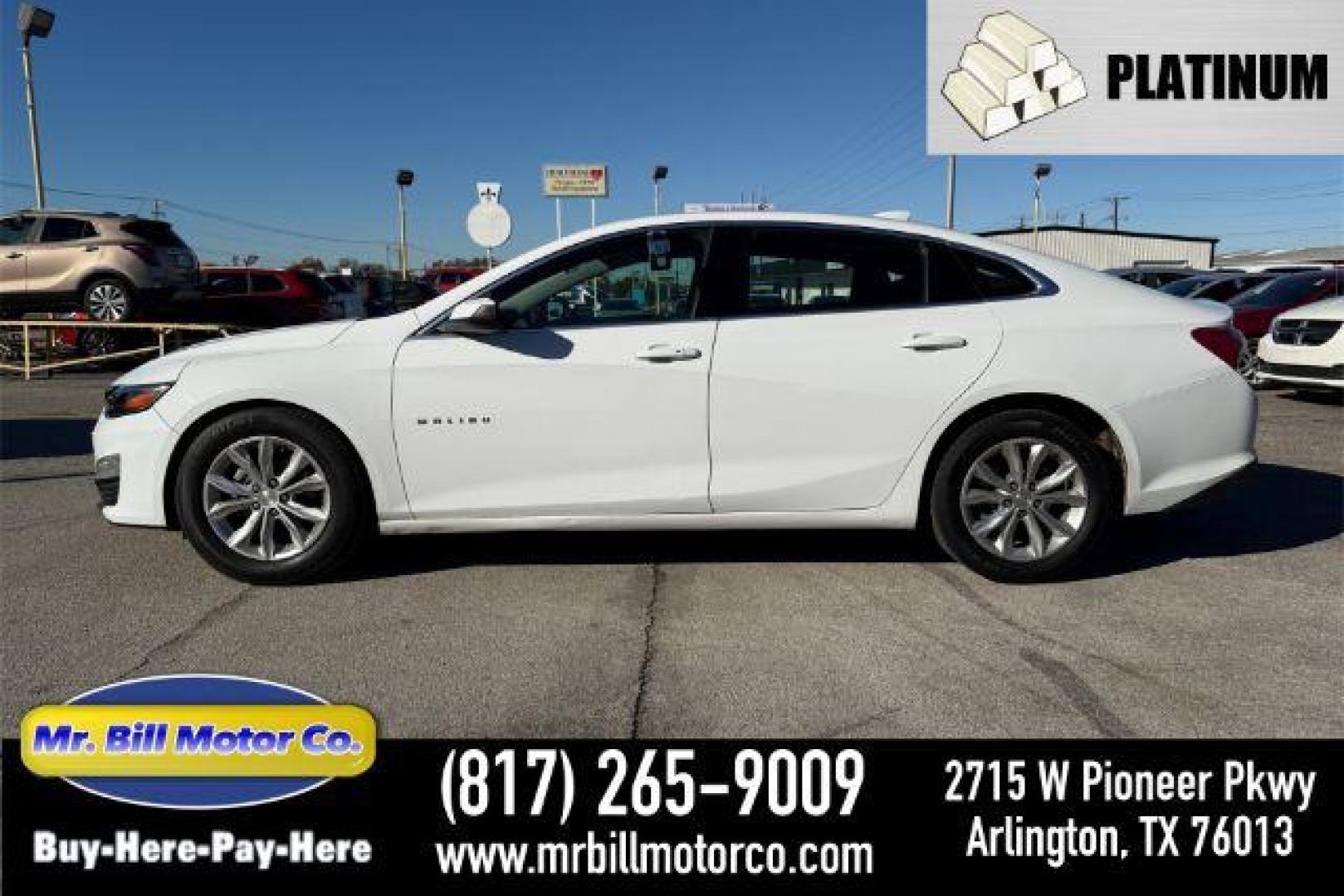 2020 WHITE Chevrolet Malibu LT (1G1ZD5ST8LF) with an 1.5L L4 DOHC 16V engine, 6-Speed Automatic transmission, located at 2715 W Pioneer Pkwy, Arlington, TX, 76013, (817) 265-9009, 32.710262, -97.153236 - Photo#0