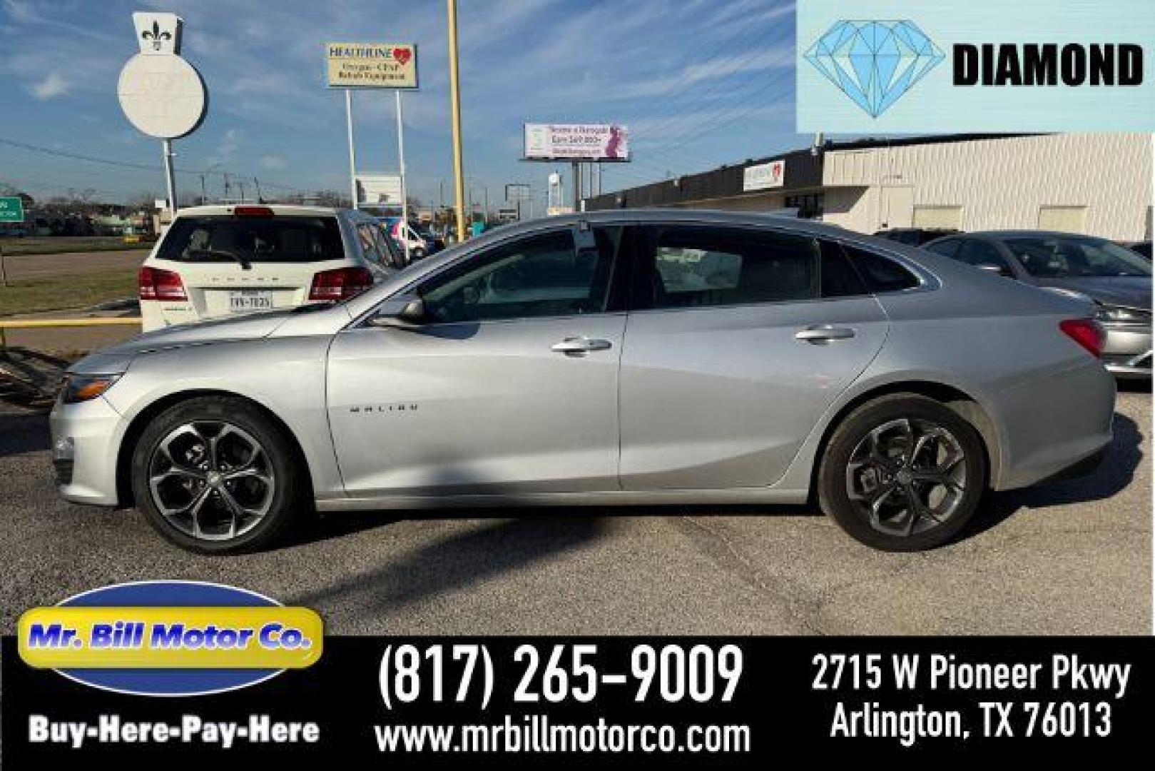 2021 SILVER Chevrolet Malibu LT (1G1ZD5ST4MF) with an 1.5L L4 DOHC 16V engine, 6-Speed Automatic transmission, located at 2715 W Pioneer Pkwy, Arlington, TX, 76013, (817) 265-9009, 32.710262, -97.153236 - Photo#0