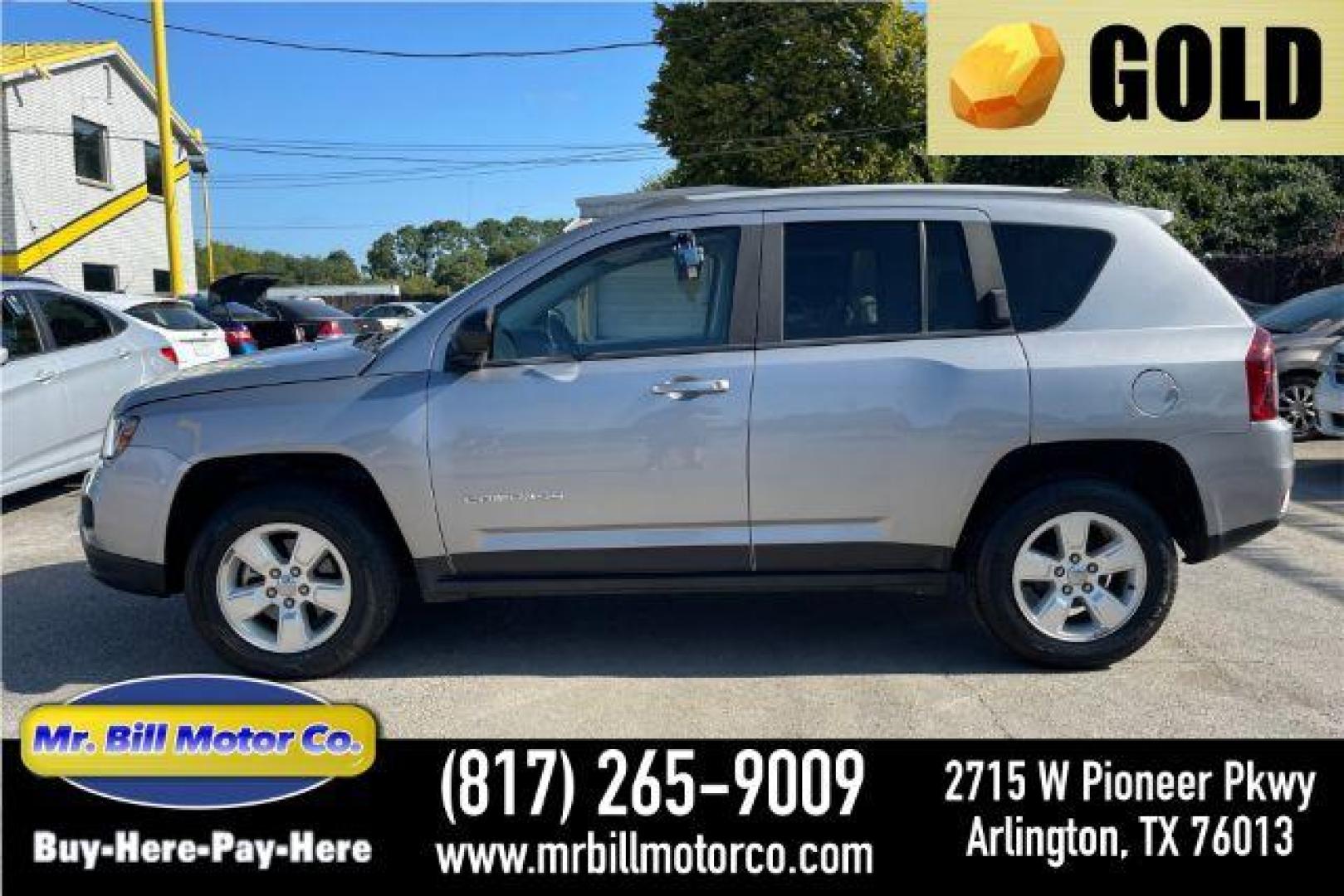 2015 SILVER Jeep Compass Sport FWD (1C4NJCBA2FD) with an 2.0L L4 DOHC 16V engine, located at 2715 W Pioneer Pkwy, Arlington, TX, 76013, (817) 265-9009, 32.710262, -97.153236 - Photo#0