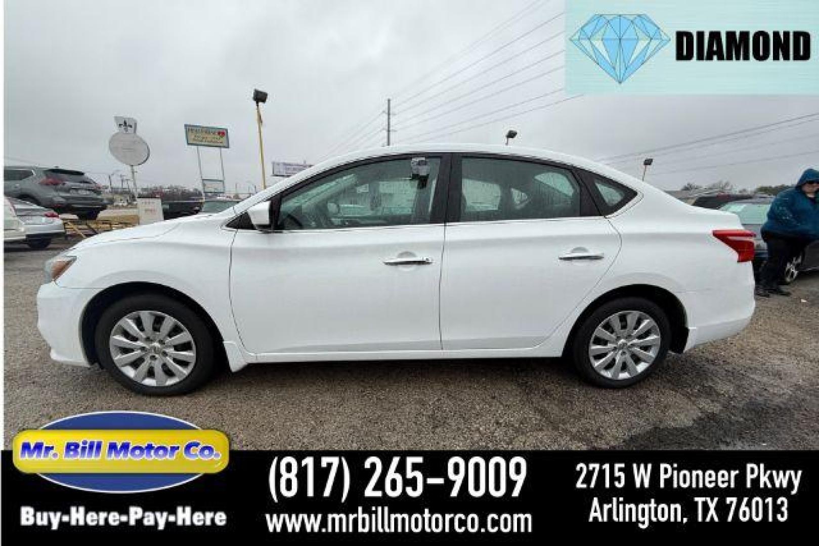 2019 WHITE Nissan Sentra S CVT (3N1AB7AP5KY) with an 1.8L L4 SFI DOHC 16V engine, Continuously Variable Transmission transmission, located at 2715 W Pioneer Pkwy, Arlington, TX, 76013, (817) 265-9009, 32.710262, -97.153236 - Photo#0