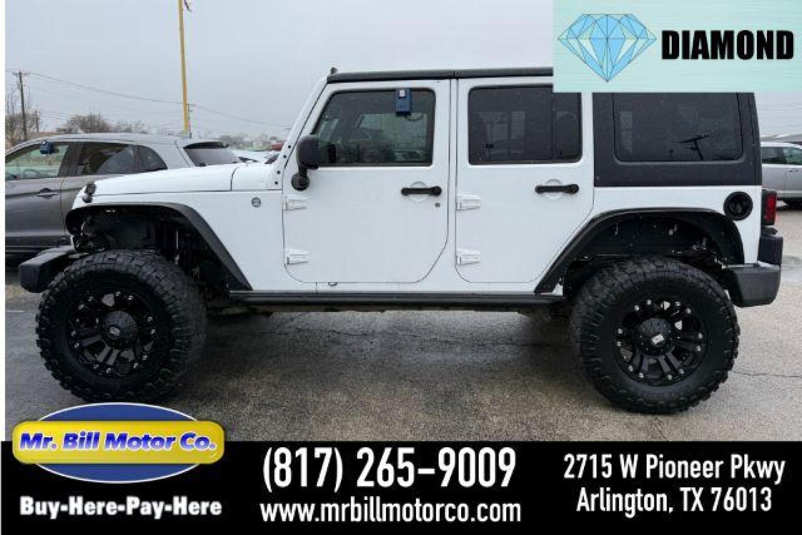 2013 WHITE Jeep Wrangler Unlimited Sport 4WD (1C4BJWDG0DL) with an 3.6L V6 DOHC 24V FFV engine, located at 2715 W Pioneer Pkwy, Arlington, TX, 76013, (817) 265-9009, 32.710262, -97.153236 - Photo#0