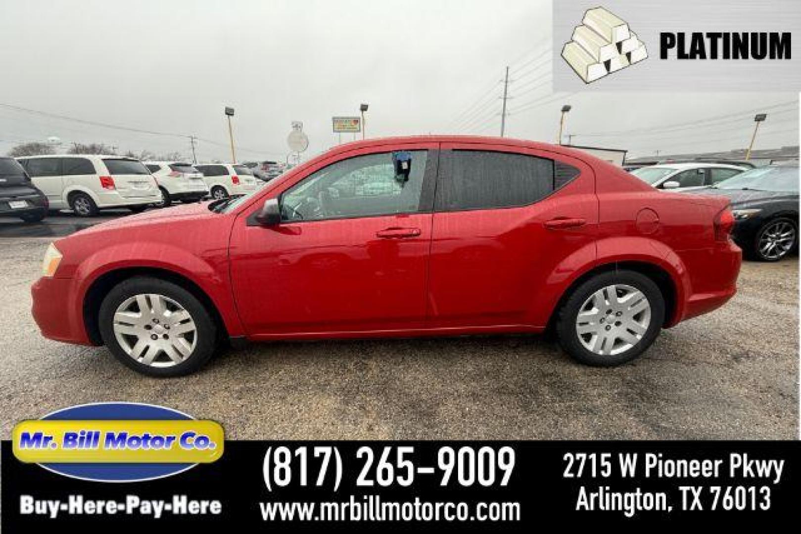 2014 RED Dodge Avenger SE (1C3CDZAB1EN) with an 2.4L L4 DOHC 16V engine, 4-Speed Automatic transmission, located at 2715 W Pioneer Pkwy, Arlington, TX, 76013, (817) 265-9009, 32.710262, -97.153236 - Photo#0