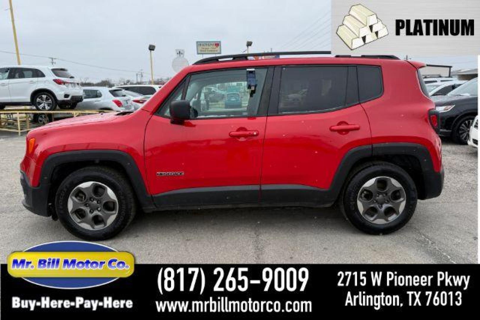 2017 RED Jeep Renegade Sport FWD (ZACCJAAB8HP) with an 2.4L L4 DOHC 16V engine, 6-Speed Manual transmission, located at 2715 W Pioneer Pkwy, Arlington, TX, 76013, (817) 265-9009, 32.710262, -97.153236 - Photo#0